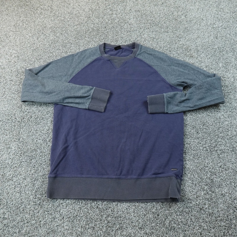 Hugo Boss Sweatshirt Mens L Blue Gray Raglan Crewneck Sweater Pullover Casual